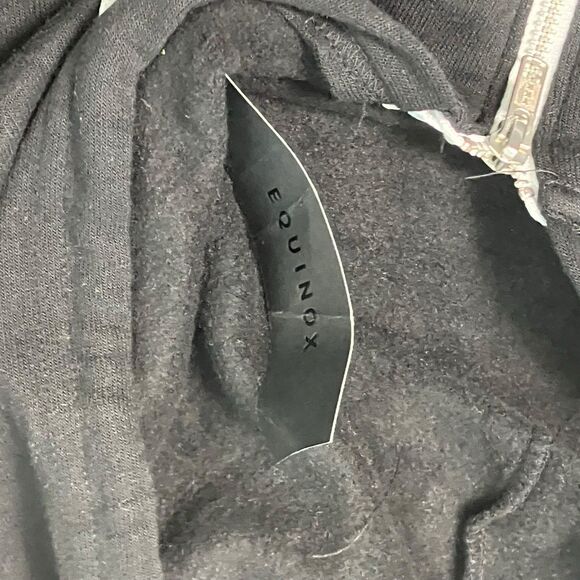 Equinox Hoodie Mens XL Black Cotton Full Zip Fleece Spellout Activewear Gym - Picture 8 of 11